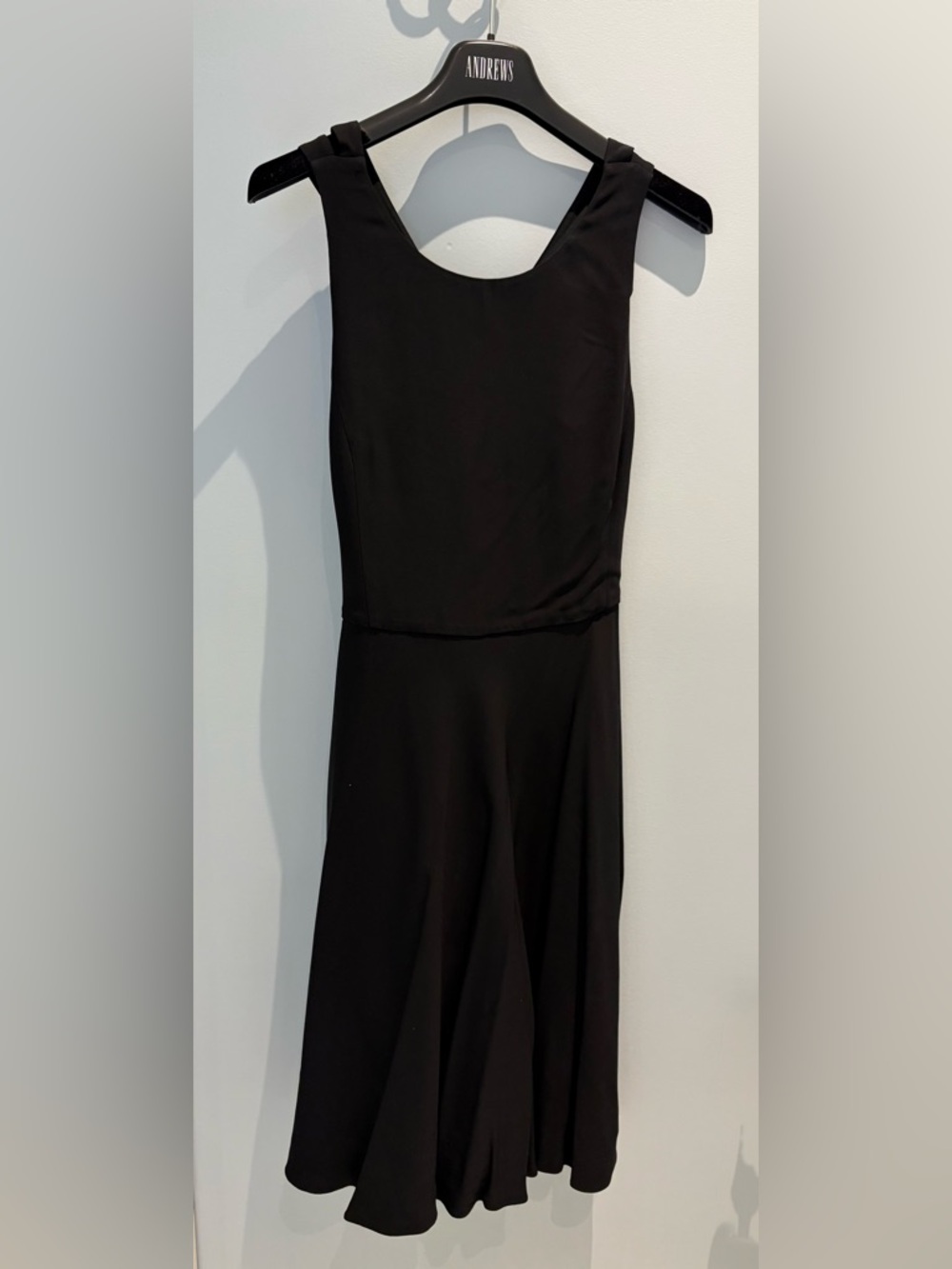 Armani Collezioni Black Sleeveless A-Line Dress With Crossing Straps in Back